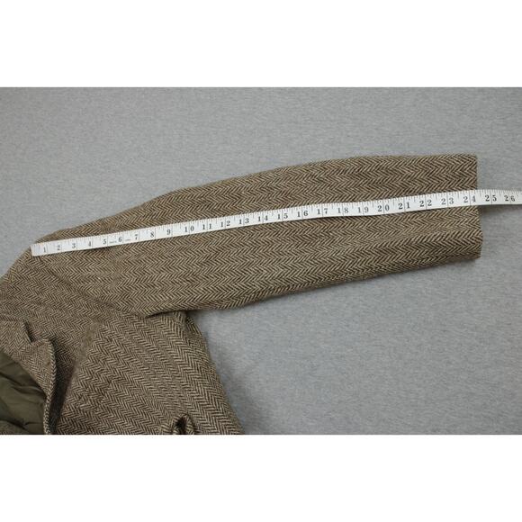 Harris Tweed Blazer Mens 46R Brown Herringbone Elbow Patch Notch Lapel Blazer - Picture 8 of 12